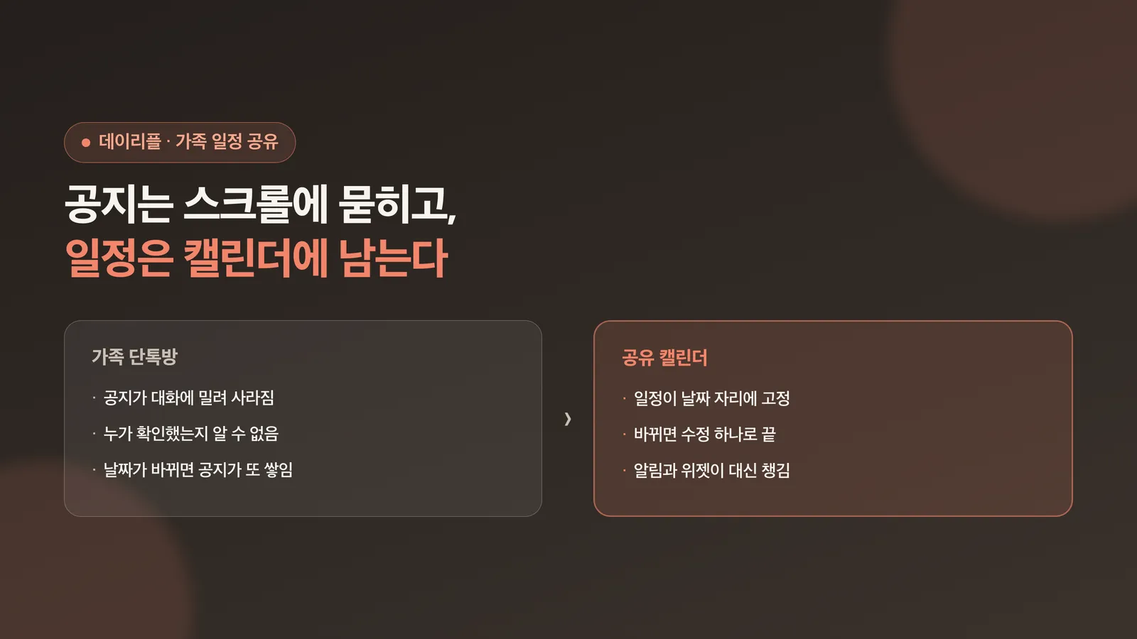 공지는 흘러가고 일정은 남는다는 메시지의 표지 이미지