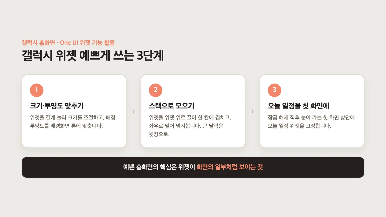 위젯을 예쁘게 쓰는 세 단계