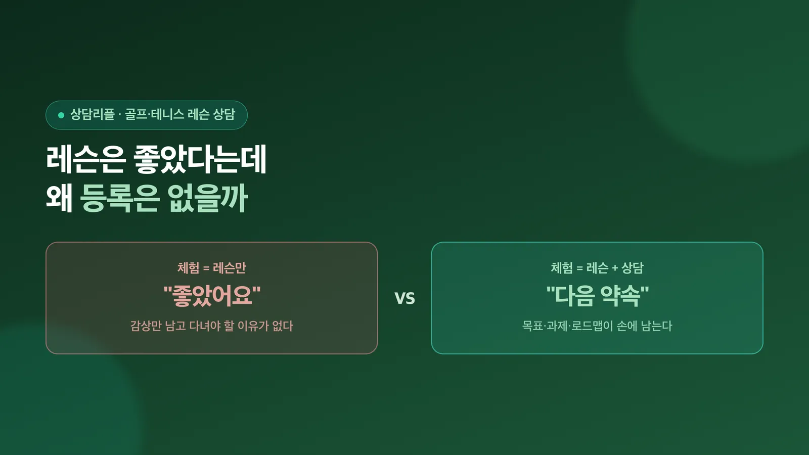 체험 레슨을 등록으로 잇는 설계를 소개하는 표지 이미지