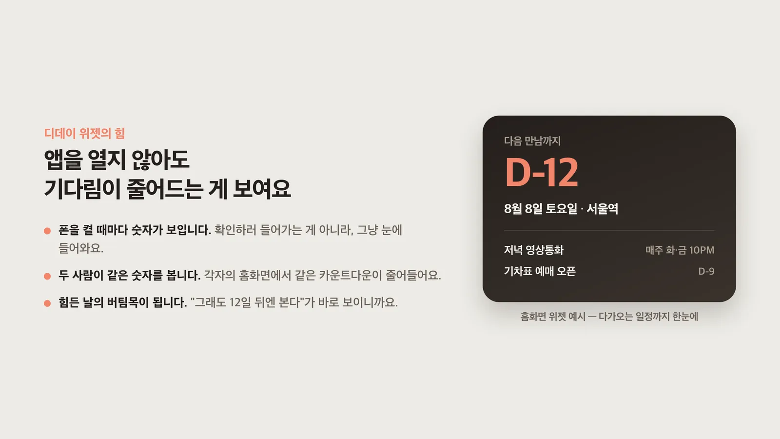 디데이가 줄어드는 감각을 보여주는 도식