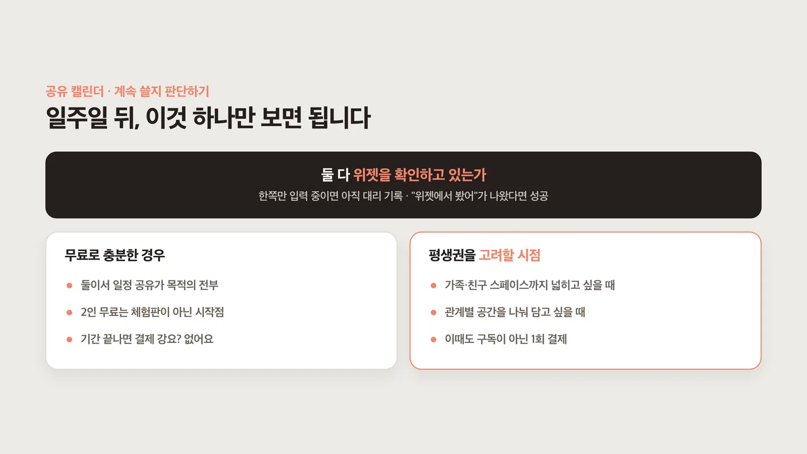 계속 쓸지 판단하는 기준
